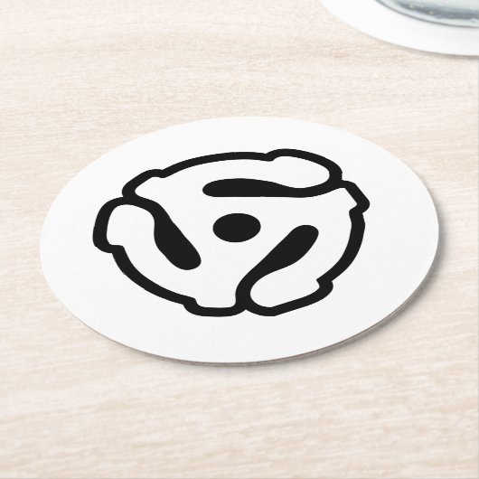 7-inch 45-pm vinyladapter invoegspin ronde kartonnen onderzetter (Gebogen)