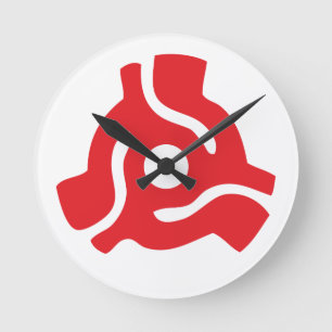 7-inch 45-pm vinyladapter invoegspin ronde klok