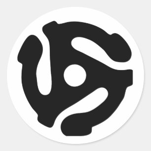 7-inch 45-pm vinyladapter invoegspin ronde sticker