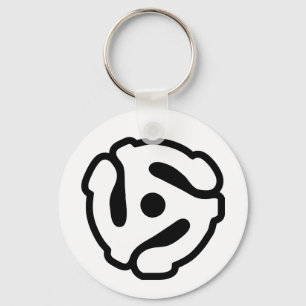7-inch 45-pm vinyladapter invoegspin sleutelhanger