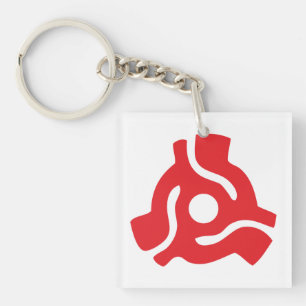 7-inch 45-pm vinyladapter invoegspin sleutelhanger