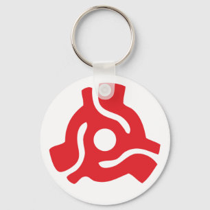 7-inch 45-pm vinyladapter invoegspin sleutelhanger