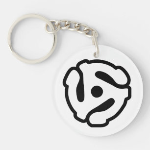 7-inch 45-pm vinyladapter invoegspin sleutelhanger