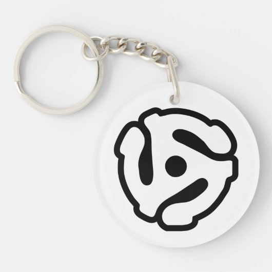 7-inch 45-pm vinyladapter invoegspin sleutelhanger (Voorkant)