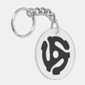 7-inch 45-pm vinyladapter invoegspin sleutelhanger (Voorkant Links)