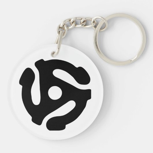 7-inch 45-pm vinyladapter invoegspin sleutelhanger (Achterkant)