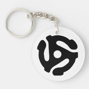 7-inch 45-pm vinyladapter invoegspin sleutelhanger