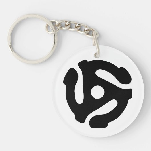 7-inch 45-pm vinyladapter invoegspin sleutelhanger (Voorkant)