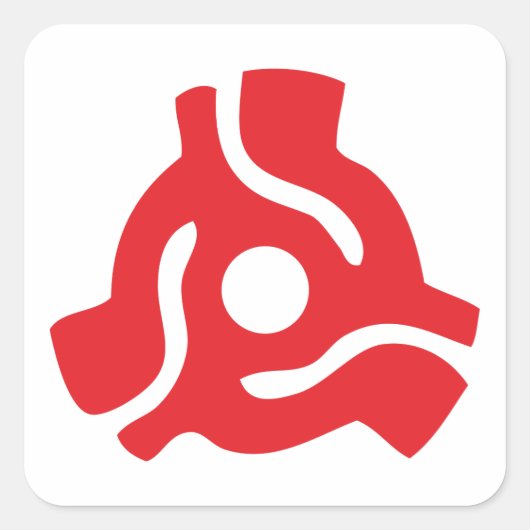 7-inch 45-pm vinyladapter invoegspin vierkante sticker (Voorkant)