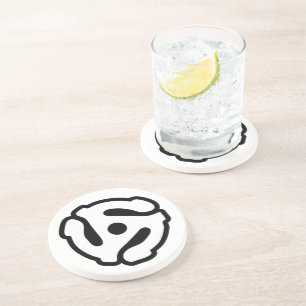 7-inch 45-pm vinyladapter invoegspin zandsteen onderzetter