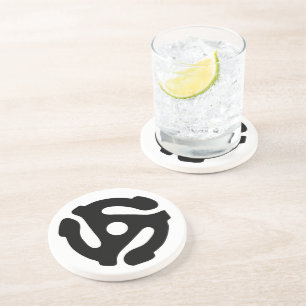 7-inch 45-pm vinyladapter invoegspin zandsteen onderzetter