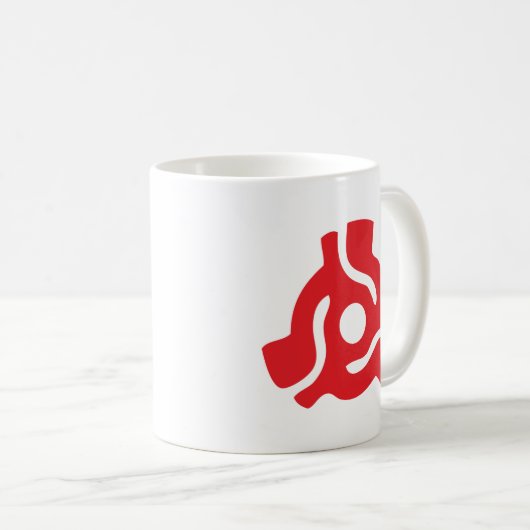 7 inch 45 rpm vinyl adapter invoegen spindel spin koffiemok (Voorkant rechts)