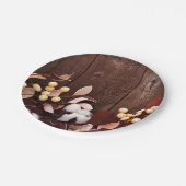 7-inch Bord katoentak rond papier op donkerhout (Gekanteld)