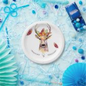 7-inch Bord met rond papier voor herten met een Bu (Feest)