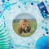 7-inch Bord papier met grizzly beer (Feest)
