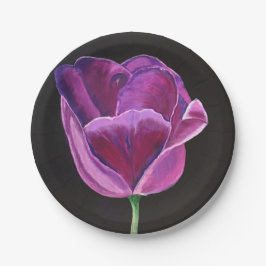 7-inch Bord voor middernacht met tulpen