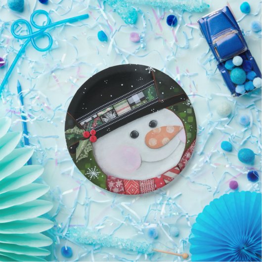 7-inch Bord voor patchwork-snowman-papier (Feest)