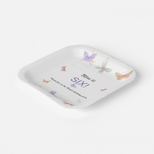 7-inch Square Birthday Party Paper Bord (Gebogen)