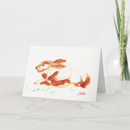 7 inch x 5 inch Bunny Greeting Card, White Envelop Feestdagen Kaart
