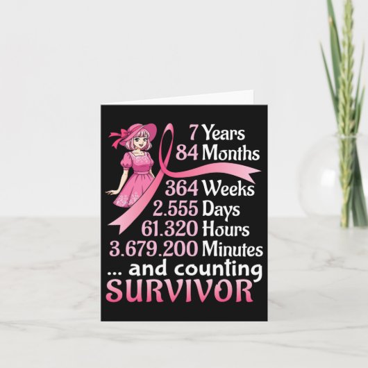 7 jaar 84 maanden en telling van borstkanker Survi Kaart (Voorkant)