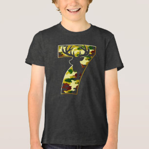7 Jaar Camouflage Hertenjacht Tri-Blend Shirt