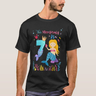 7 jaar durende bevalling 7 jaar oude zeemeermin t-shirt