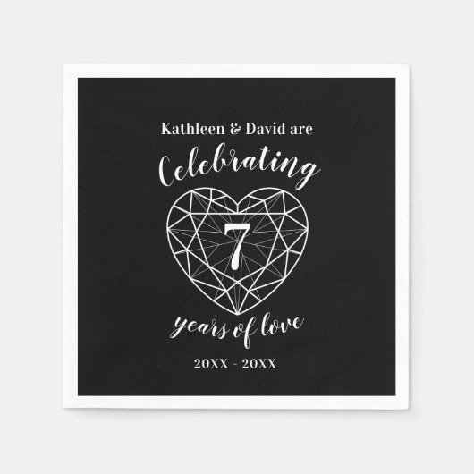 7 jaar gepersonaliseerde onyx-verjaardag servet (Voorkant)