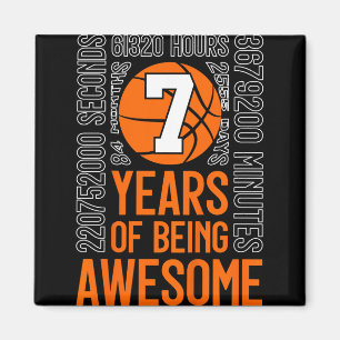7 jaar Geweldige basketbal 7e verjaardag _ Magneet