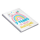 7 jaar Geweldige regenboog 7e verjaardag Unic Notitieboek (Rechterzijde)