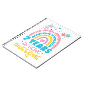 7 jaar Geweldige regenboog 7e verjaardag Unic Notitieboek (Linkerzijde)