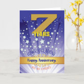 7 jaar herstel Jubileum vetgedrukte cijfers Kaart (Gele Bloem)