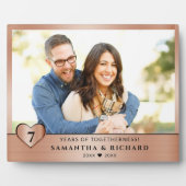 7 Jaar Koperen Huwelijksjubileum Koppel Foto Fotoplaat (Voorkant)