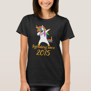 7 jaar oud 7e verjaardag 2015 Cute Unicorn Dabbing T-shirt