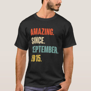 7 jaar oud 7e verjaardag geweldig sinds 2 septembe t-shirt