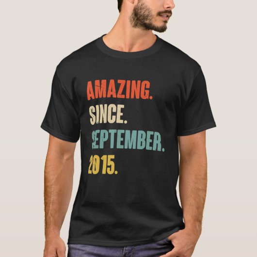 7 jaar oud 7e verjaardag geweldig sinds 2 septembe t-shirt (Voorkant)