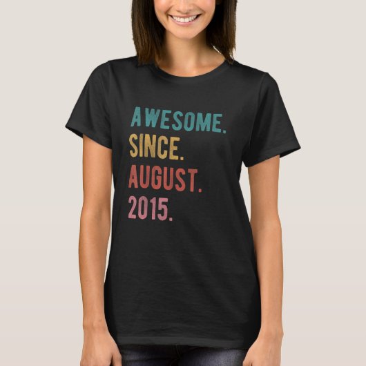 7 jaar oud 7e verjaardag geweldig sinds augustus 2 t-shirt (Voorkant)