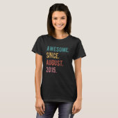 7 jaar oud 7e verjaardag geweldig sinds augustus 2 t-shirt (Voorkant volledig)