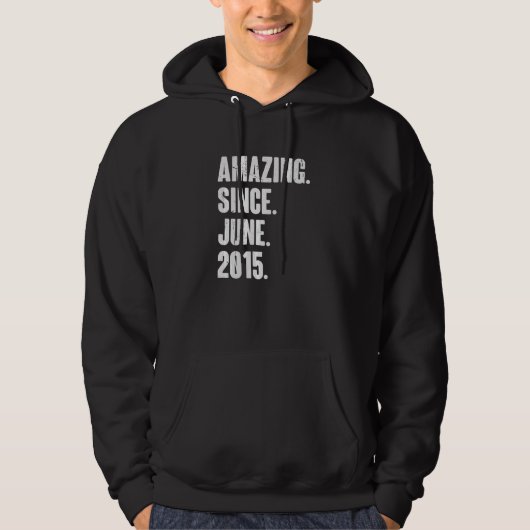7 jaar oud 7e verjaardag geweldig sinds juni 2015 hoodie (Voorkant)