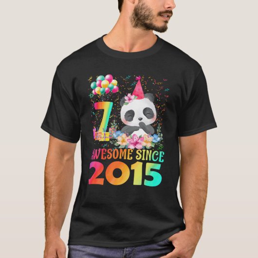7 jaar oud 7e verjaardag Panda Geweldige sinds 201 T-shirt (Voorkant)