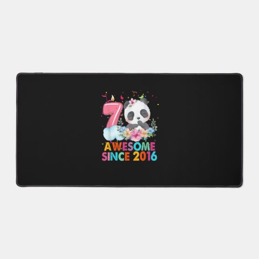 7 jaar oud Awesome sinds 2016 Panda 7e verjaardag Bureaumat (Voorkant)