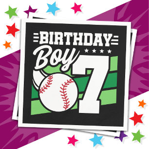 7 Jaar Oud Baseball Party Thema 7e Verjaardag Jong Servet