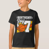 7 Jaar Oud Basketbal Party Thema 7e Verjaardag Jon T-shirt (Voorkant)