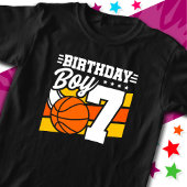 7 Jaar Oud Basketbal Party Thema 7e Verjaardag Jon T-shirt