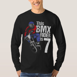 7 Jaar Oud BMX Verjaardagsfeest Jongens Dirt Bike T-shirt