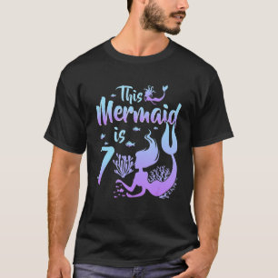 7 jaar oud cadeautje dit zeemeermin is het 7e verj t-shirt