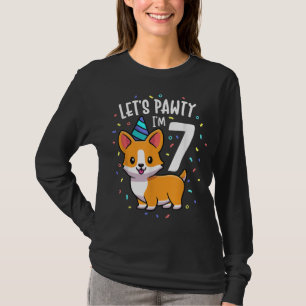 7 jaar oud Corgi Hondenliefhebber 7e verjaardag bu T-shirt