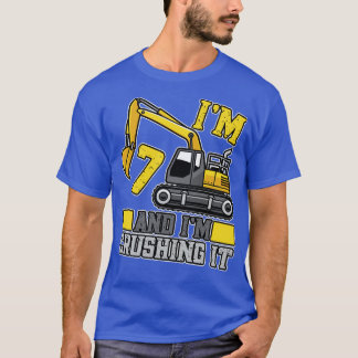 7 jaar oud Crushing it Construction Truck 7th Birt T-shirt
