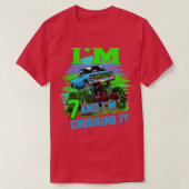 7 jaar oud Crushing it Monster Truck 7th Birthday T-shirt (Design voorkant)
