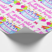 7 JAAR OUD EN KLAAR OM TE FEESTEN VERJAARDAG MEISJ CADEAUPAPIER (Hoek)