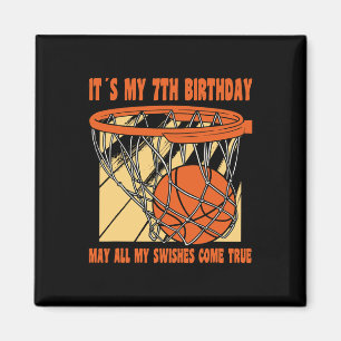 7 Jaar Oud Gelukkig 7e Verjaardag Basketbal 7e Geb Magneet